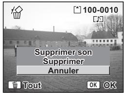 PENTAX OPTIO S6 - Suppression d'un message vocal uniquement - 1