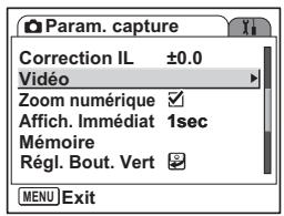 PENTAX OPTIO S6 - Paramétrage de l'enregistrement de séquences video - 1