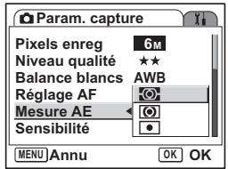 PENTAX OPTIO S6 - Réglage du mode de mesure de la luminosité pour déterminer l'exposition - 2