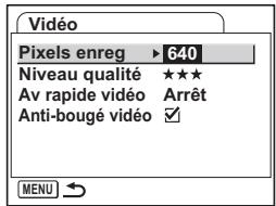 PENTAX OPTIO S6 - Paramétrage de l'enregistrement de séquences video - 2