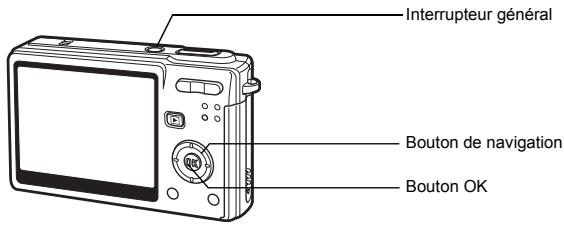 PENTAX OPTIO S6 - Réglages initiaux (réglage de la langue d'affichage ainsi que de la date et de l'heure) - 1