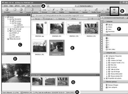 PENTAX OPTIO V10 - Interface du navigateur ACDSee - 1