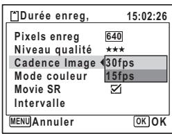 PENTAX OPTIO W30 - Sélection de la cadence d'image - 1