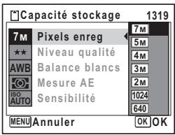 PENTAX OPTIO W30 - Sélection des pixels enregistrés - 1
