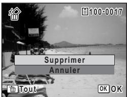PENTAX OPTIO W30 - Suppression d'une image seule ou d'un fichier son - 2