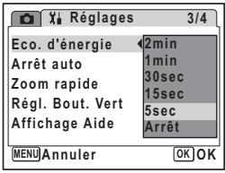 PENTAX OPTIO W30 - Utilisation de la fonction d'économie d'énergie - 1