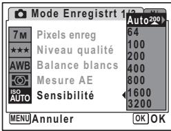 PENTAX OPTIO W30 - Réglage de la sensibilité ISO - 1
