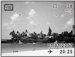 PENTAX OPTIO W30 - Affichage de l'heure de la destination sur l'écran LCD (Sélect, heure) - 3