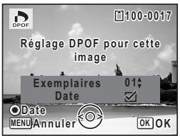 PENTAX OPTIO W30 - Utilisez le bouton vert pour spécifier si la date doit ou non apparaître. - 1