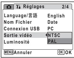 PENTAX OPTIO W30 - Changement du système de sortie vidéo - 1