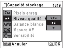 PENTAX OPTIO W30 - Utilisez le bouton de navigation (▲▼) pour modifier le réglage. - 1