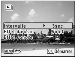 PENTAX OPTIO W30 - Utilisez le bouton de navigation (▲▼) pour sélectionner [Effet d'écran]. - 1