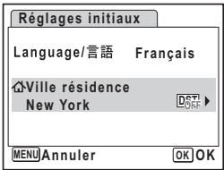 PENTAX OPTIO W30 - Réglage de Ville résidence et d'Horaire d'été - 1