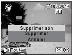 PENTAX OPTIO W30 - Suppression d'un fichier son - 1