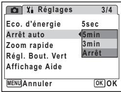 PENTAX OPTIO W30 - Désactivation de Arrêt auto - 1