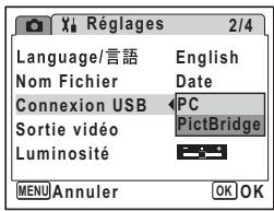 PENTAX OPTIO W30 - Changement du mode de connexion USB - 2