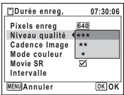 PENTAX OPTIO W30 - Niveau de qualité des séquences vidéo - 1