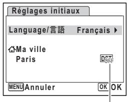 Réglages initiaux Language/言語 Français Ma ville Paris MENU Annuler OK OK