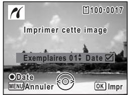 Imprimer cette image Exemplaires 01 Date Date MENU Annuler OK Impr