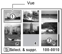 Vue ① ② Sélect. & suppr. 100-0010