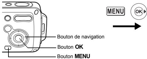 Bouton de navigation Bouton OK Bouton MENU MENU OK