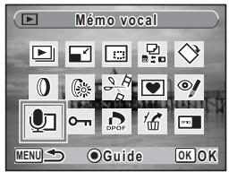 Mémo vocal MENU → Guide OK OK