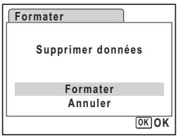 Formater Supprimer données Formater Annuler OK OK