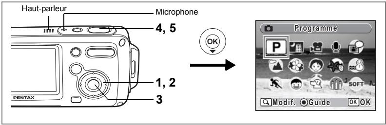 Haut-parleur Microphone 4, 5 OK 1, 2 3 PENTAX Programme P SOFT-AL Modif. Guide OK OK