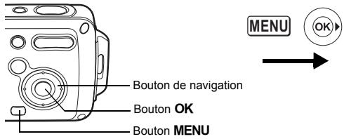 Bouton de navigation Bouton OK Bouton MENU MENU OK