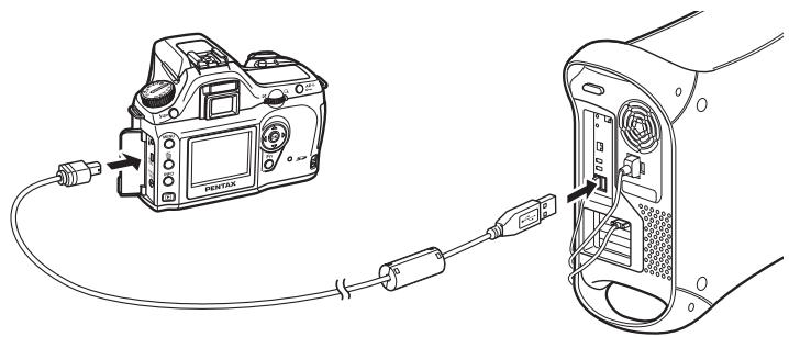 PENTAX PHOTO BROWSER 2.0 - Raccordement de l'appareil à l'ordinateur Macintosh - 1