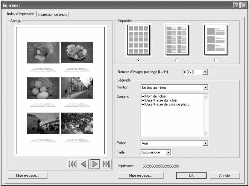 PENTAX PHOTO BROWSER 2.0 - Sélectionnez l'onglet [Index d'impression]. - 1