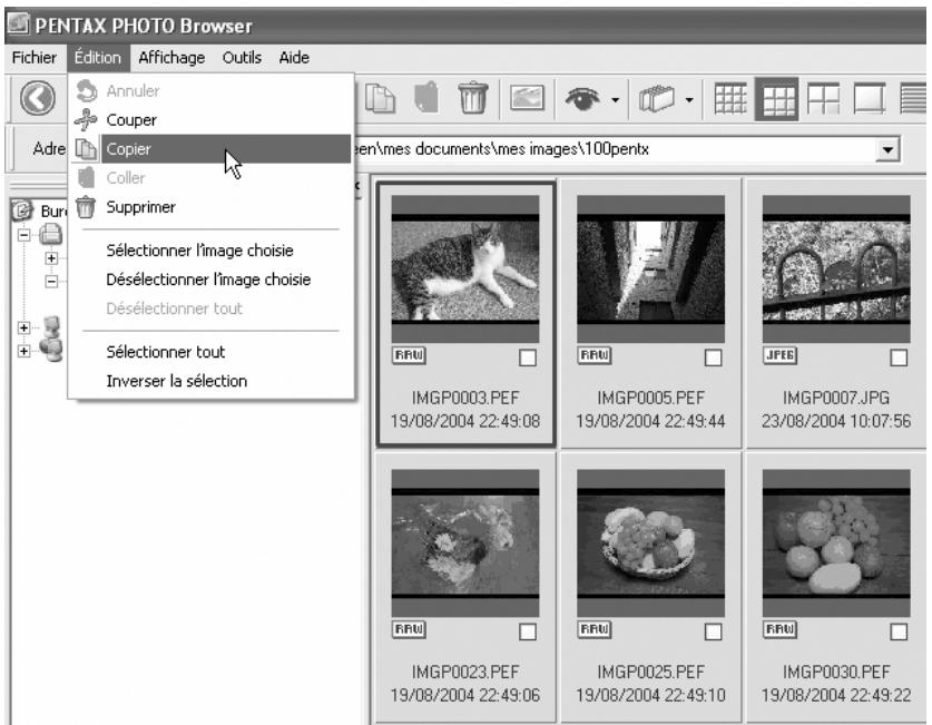 PENTAX PHOTO BROWSER 2.0 - Déplacer/Copier des fichiers images - 1