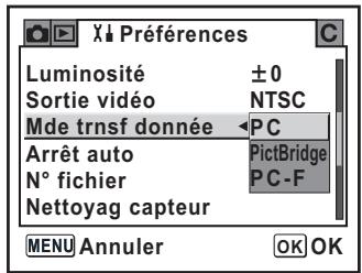 PENTAX PHOTO BROWSER 2.0 - Définissez [Mde trnsf donnée] sur l'appareil vers [PC] - 1