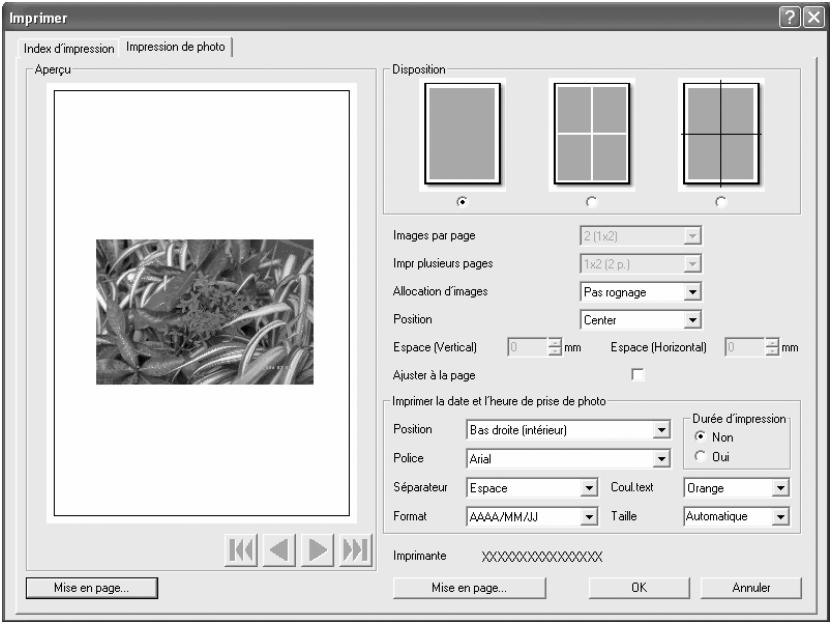 PENTAX PHOTO BROWSER 2.0 - Sélectionnez l'onglet [Impression de photo]. - 1