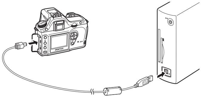 PENTAX PHOTO BROWSER 2.0 - Mettez votre appareil hors tension et raccordez-le à l'ordinateur au moyen du câble USB. - 1