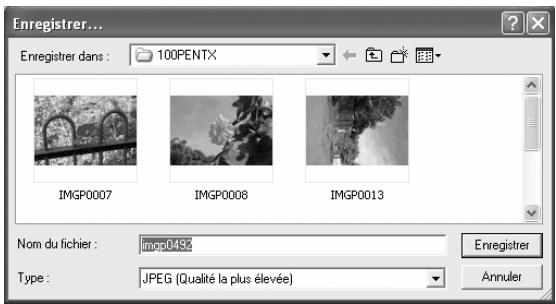 PENTAX PHOTO BROWSER 2.0 - Sélectionnez [Mode d'enregistrement] dans le menu [Outils] ou cliquez sur à droite de l'icône pour choisir le format d'enregistrement. - 3