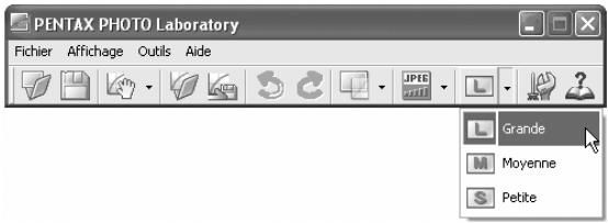 PENTAX PHOTO LABORATORY 2.0 - Sélectionnez [Mode d'enregistrement] dans le menu [Outils] ou cliquez sur à droite de l'icône pour choisir le format d'enregistrement. - 2