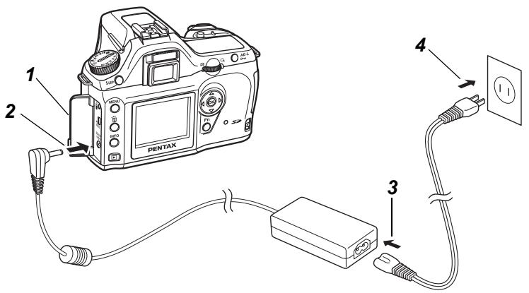 PENTAX ISTDS2 - Utiliser l'adaptateur secteur (optionnel) - 1