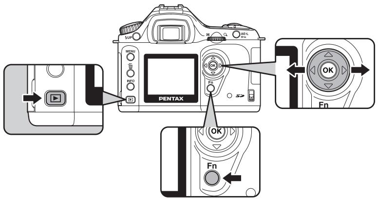 PENTAX ISTDS2 - Tournez la molette de zoom vers la droite (vers 🔒) ou appuyez sur le bouton OK. - 2