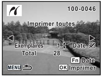 PENTAX ISTDS2 - Sélectionnez le nombre d'exemplaires et indiquez si la date doit ou non apparaître puis confirmez les réglages. - 1