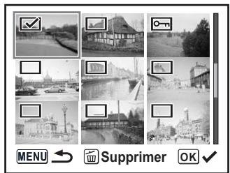 PENTAX ISTDS2 - Utilisez le bouton de navigation (▲▼◀▶) pour déplacer les images à supprimer et appuyez sur le bouton OK. - 1
