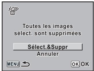 PENTAX ISTDS2 - Utilisez le bouton de navigation (▲) pour sélectionner [Sélect. &amp; suppr.]. - 1