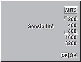Sensibilité AUTO 200 400 800 1600 3200 OK OK