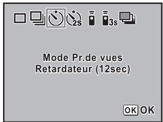 Mode Pr.de vues Retardateur (12sec) OK OK