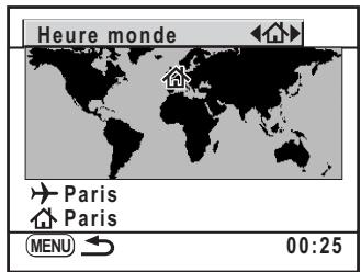 PENTAX K200D - Réglage de l'heure monde - 1