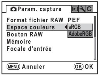 PENTAX K200D - Réglage de l'espace couleur - 1