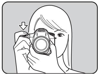 PENTAX K200D - Placez le sujet dans la mire AF et appuyez sur le déclencheur à mi-course. - 1