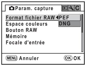 PENTAX K200D - Réglage du format de fichier RAW - 1