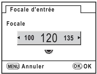 PENTAX K200D - Utilisez le bouton de navigation (◀▶) ou la molette de zoom pour régler [Focale]. - 1