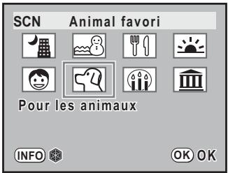 PENTAX K200D - Utilisez le bouton de navigation (▲▼◀▶) pour choisir un mode scène. - 1